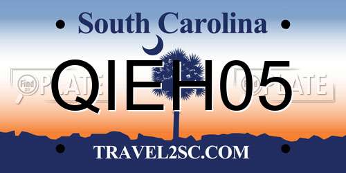 QIEH05 South Carolina License Plate