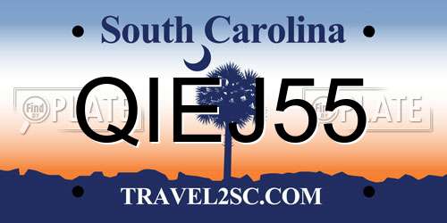 QIEJ55 South Carolina License Plate