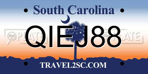 QIEJ88 South Carolina License Plate
