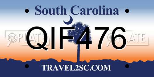 QIF476 South Carolina License Plate