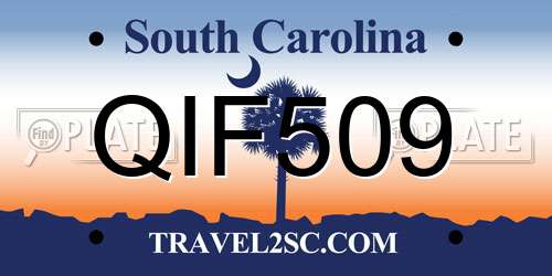 QIF509 South Carolina License Plate