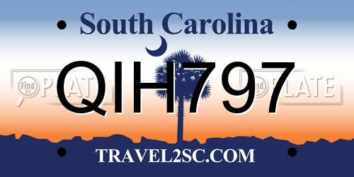 QIH797 South Carolina License Plate
