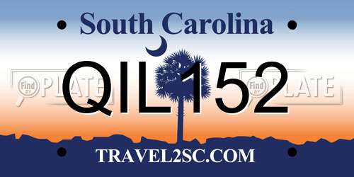 QIL152 South Carolina License Plate