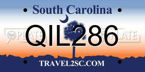 QIL286 South Carolina License Plate