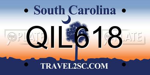 QIL618 South Carolina License Plate