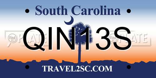 QIN13S South Carolina License Plate