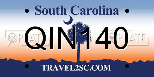 QIN140 South Carolina License Plate