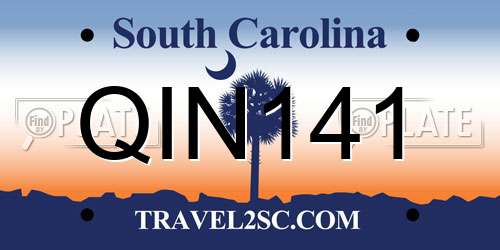 QIN141 South Carolina License Plate