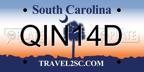QIN14D South Carolina License Plate