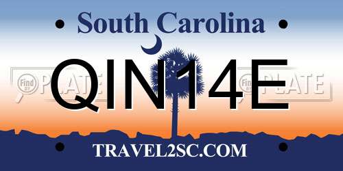 QIN14E South Carolina License Plate