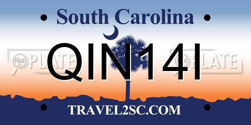 QIN14I South Carolina License Plate
