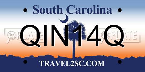 QIN14Q South Carolina License Plate