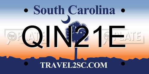 QIN21E South Carolina License Plate