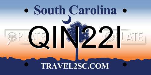 QIN22I South Carolina License Plate