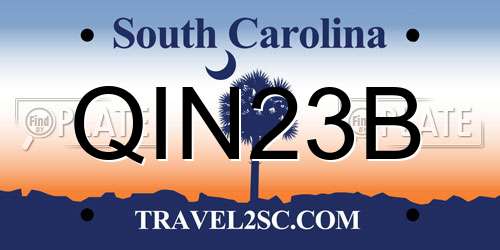 QIN23B South Carolina License Plate