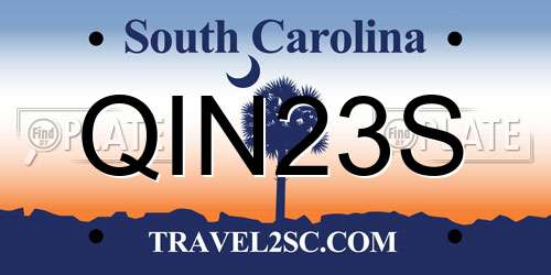 QIN23S South Carolina License Plate