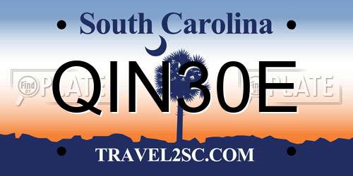 QIN30E South Carolina License Plate