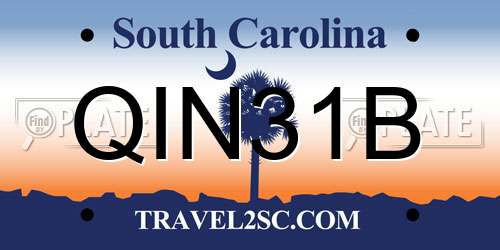 QIN31B South Carolina License Plate