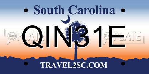 QIN31E South Carolina License Plate