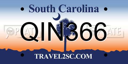 QIN366 South Carolina License Plate
