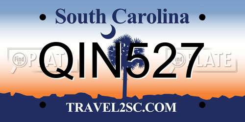 QIN527 South Carolina License Plate
