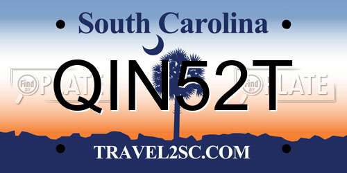 QIN52T South Carolina License Plate