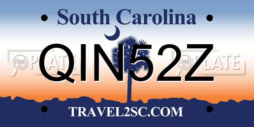QIN52Z South Carolina License Plate