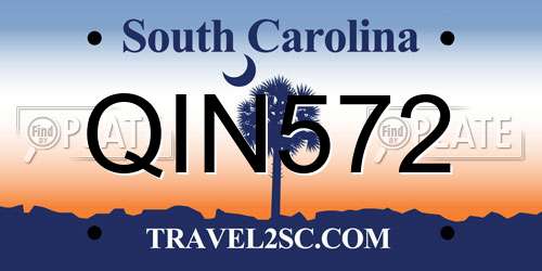 QIN572 South Carolina License Plate