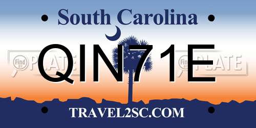 QIN71E South Carolina License Plate
