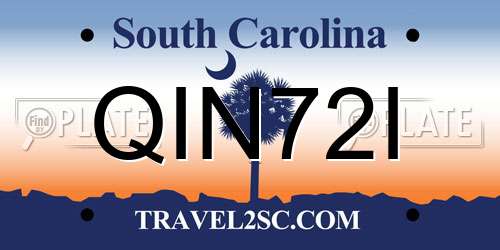 QIN72I South Carolina License Plate