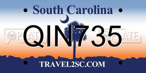 QIN735 South Carolina License Plate