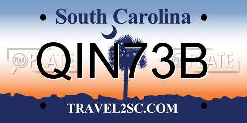 QIN73B South Carolina License Plate