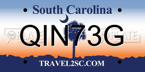 QIN73G South Carolina License Plate
