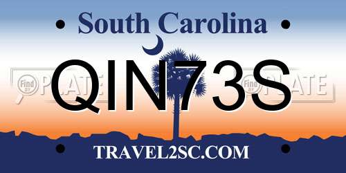 QIN73S South Carolina License Plate