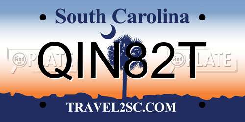 QIN82T South Carolina License Plate