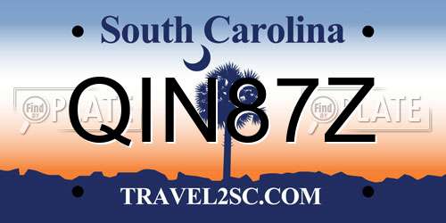 QIN87Z South Carolina License Plate