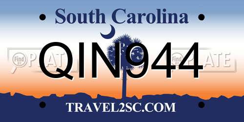 QIN944 South Carolina License Plate