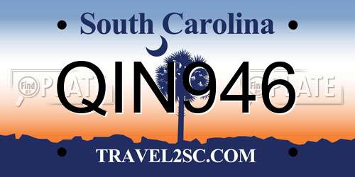 QIN946 South Carolina License Plate