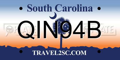 QIN94B South Carolina License Plate
