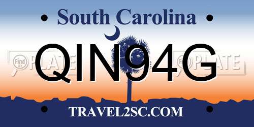 QIN94G South Carolina License Plate