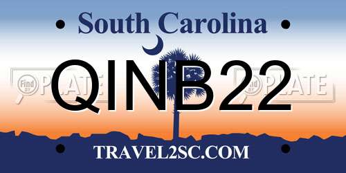 QINB22 South Carolina License Plate