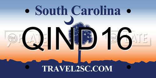 QIND16 South Carolina License Plate