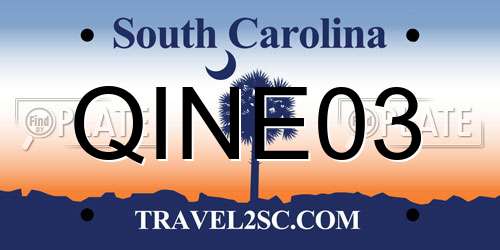 QINE03 South Carolina License Plate