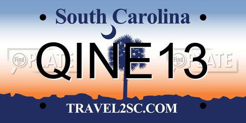 QINE13 South Carolina License Plate