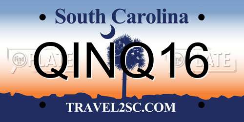 QINQ16 South Carolina License Plate