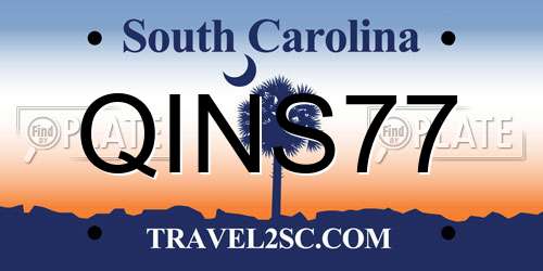 QINS77 South Carolina License Plate