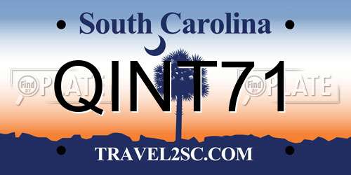 QINT71 South Carolina License Plate
