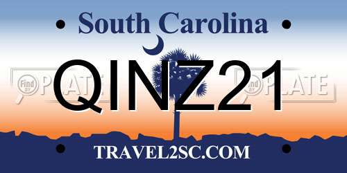 QINZ21 South Carolina License Plate