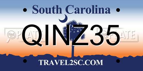 QINZ35 South Carolina License Plate