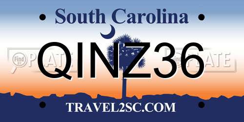 QINZ36 South Carolina License Plate